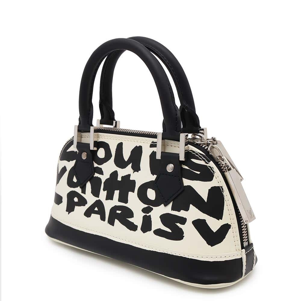 Louis Vuitton Monogram Graffiti Alma Handbag White Black Bag - Picture 2 of 11